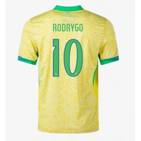 Pánské fotbalový oblečení Brazílie Rodrygo Goes #10 Domácí košile Copa America 2024 Krátkým Rukávem